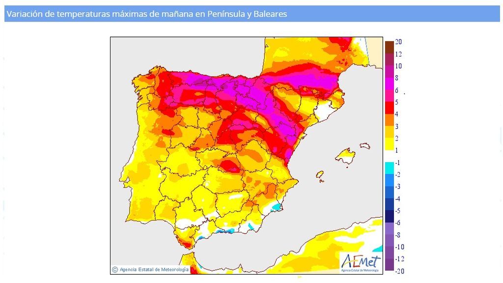 variacion tempera max peninsula