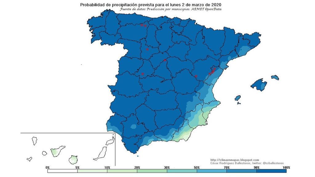 probabilida dlluvia slunes