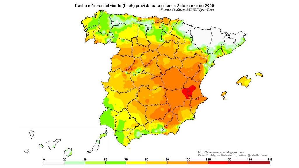 racha max viento lunes