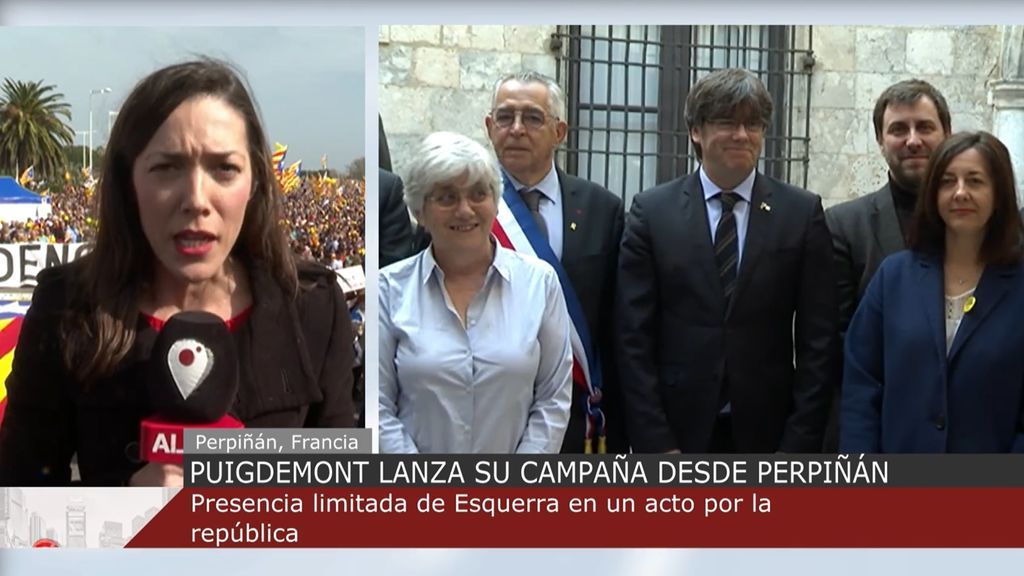 Puigdemont lanza su campaña y agradece la "solidaridad" de Perpignan a todos los catalanes