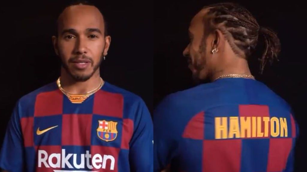 Hamilton apoya al FC Barcelona antes de El Clásico: "Soy un gran fan de Messi, visca el Barça" Hamilton apoya al FC Barcelona antes de El Clásico: "Soy un gran fan de Messi, visca el Barça"