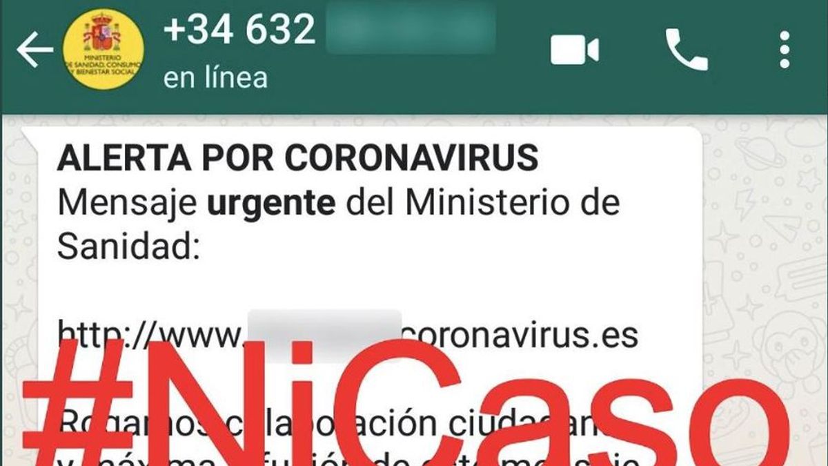 Un mensaje falso de WhatsApp suplanta a Sanidad y da "recomendaciones" sobre el coronavirus