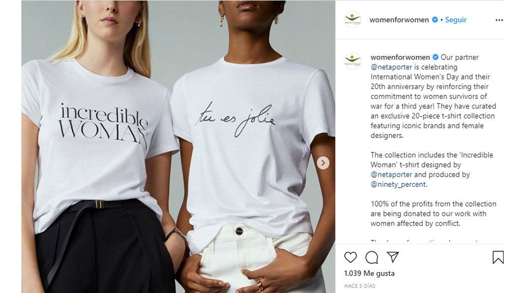La camiseta de Net-à-porter que lucha por la igualdad femenina.