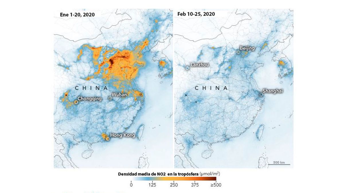 La contaminación por dióxido de nitrógeno desciende en China por el coronavirus La contaminación por dióxido de nitrógeno desciende en China por el coronavirus