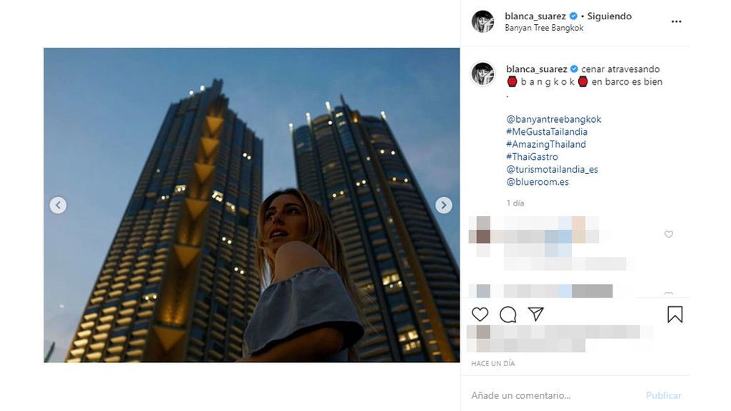 Blanca Suárez atraviesa Bangkok en barco
