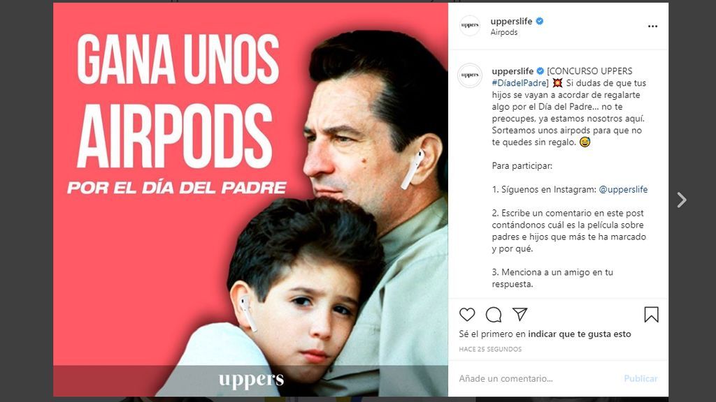 Post Instagram Uppers Concurso Día del Padre