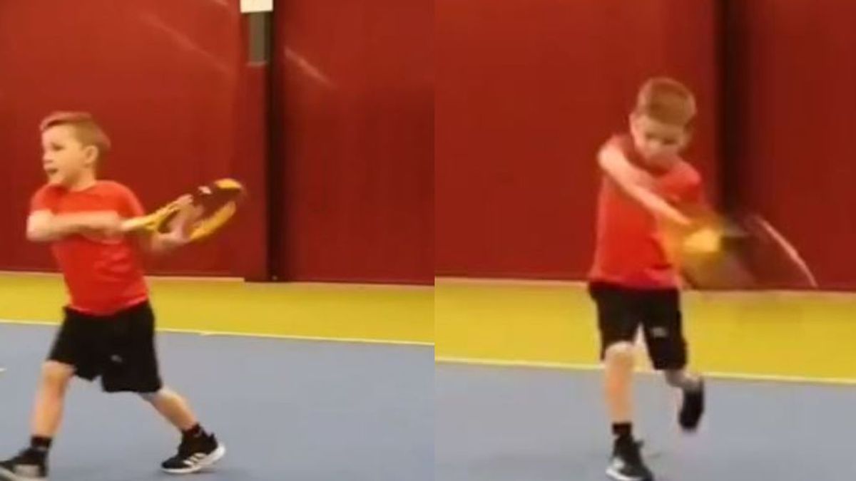 Ethan, el niño progidio del tenis: con seis años marca un revés con una mano al estilo Federer