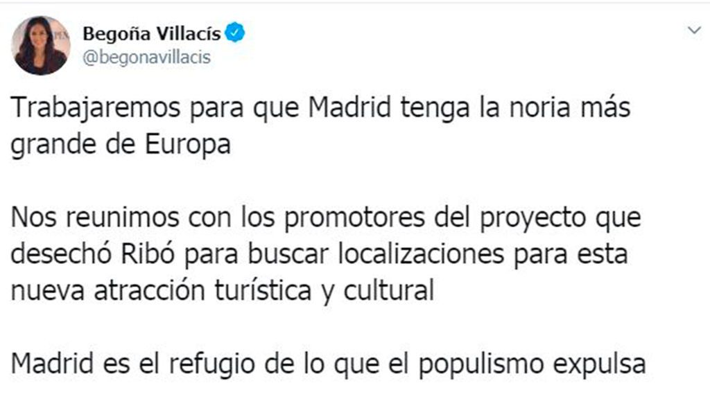 El Ayuntamiento de Madrid estudia poner la noria más grande de Europa en Madrid Río