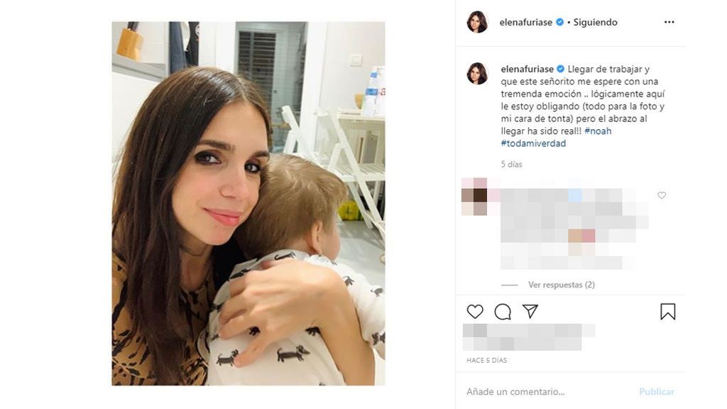El dulce recibimiento del hijo de Elena Furiase