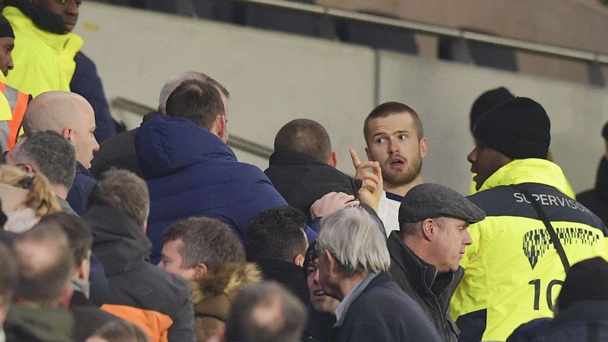 Eric Dier, jugador del Tottenham, se pelea en la grada con aficionados que insultaron a su hermano pequeño