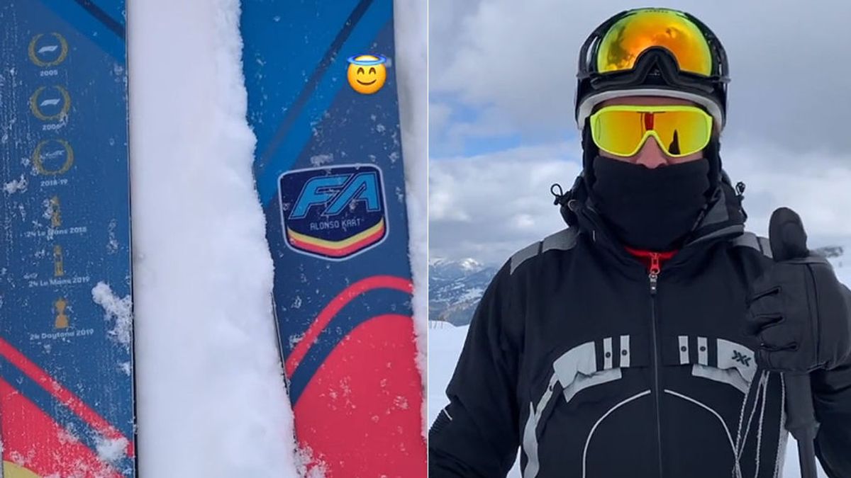 Fernando Alonso se da un homenaje y se hace unos esquís personalizados con sus seis títulos mundiales Fernando Alonso se da un homenaje y se hace unos esquís personalizados con sus seis títulos mundiales