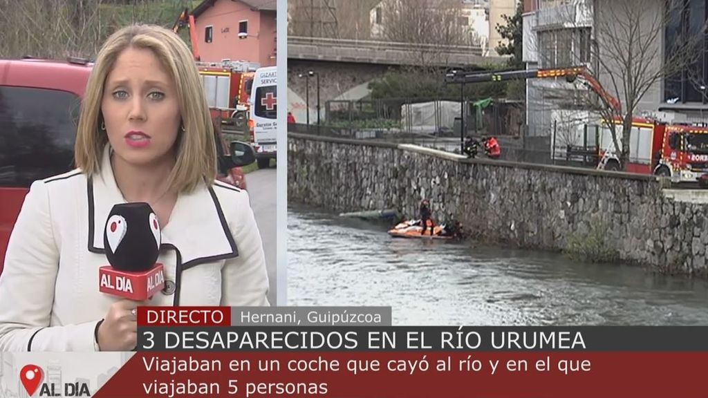 Un accidente de coche provoca tres desaparecidos en el río Urumea