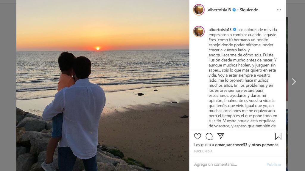 Alberto Isla escribe una carta a su hijo en Instagram