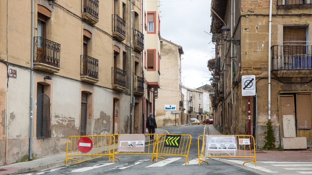 Calle cortada en Haro