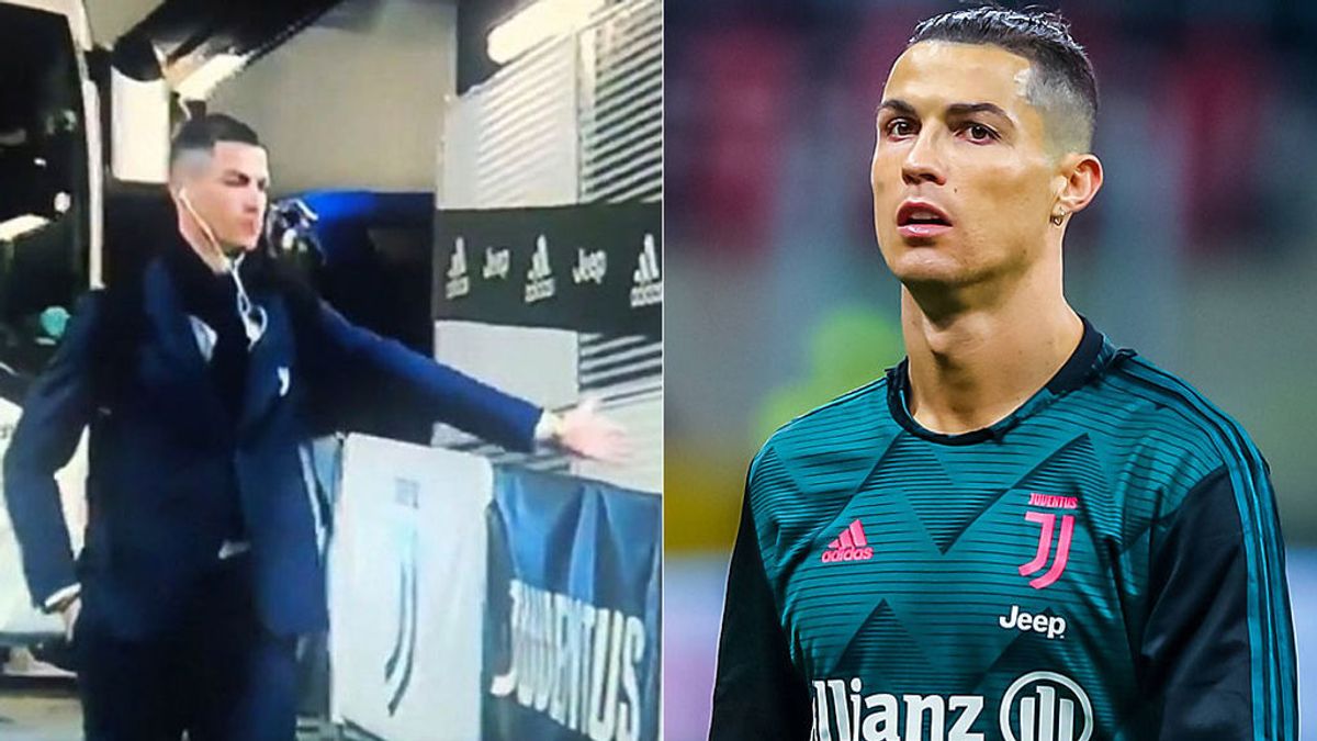 Cristiano Ronaldo bromea con el coronavirus al llegar al estadio para jugar el Juventus - Inter Cristiano Ronaldo bromea con el coronavirus al llegar al estadio para jugar el Juventus - Inter