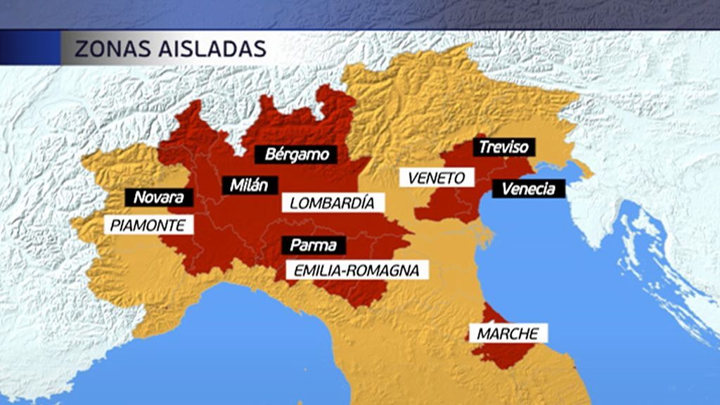 Italia se blinda por el coronavirus: aísla a 16 millones de personas en el norte del país