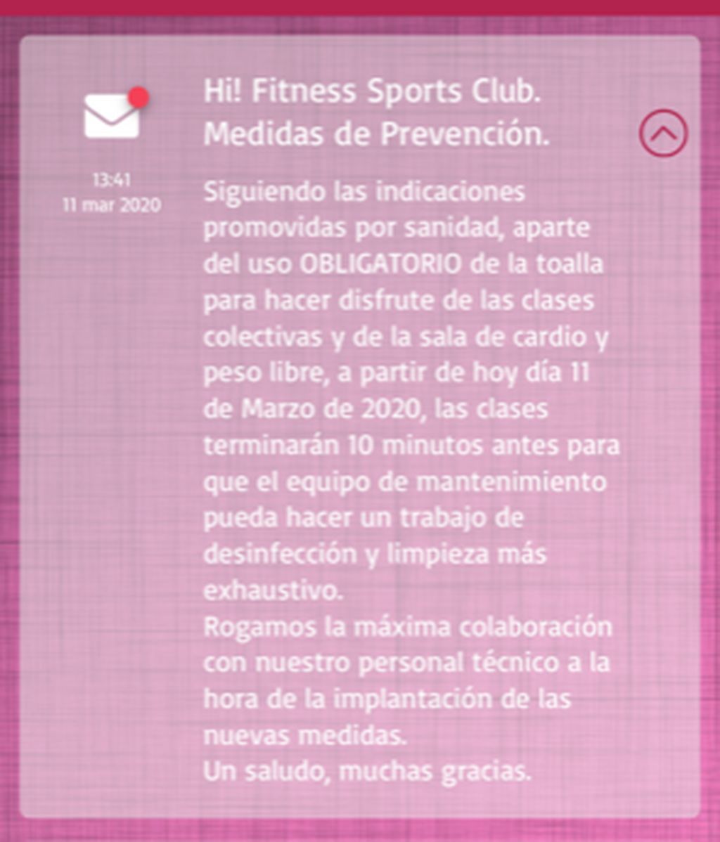 Coronavirus y gimnasio