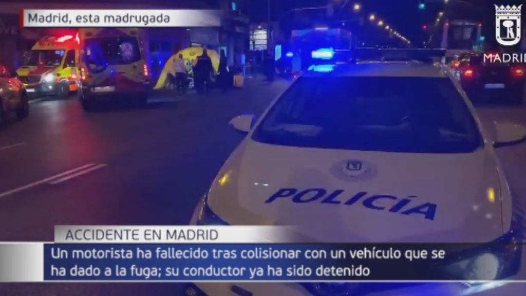 Muere un motorista de 43 años en un accidente de tráfico en Madrid: el otro conductor se dio a la fuga