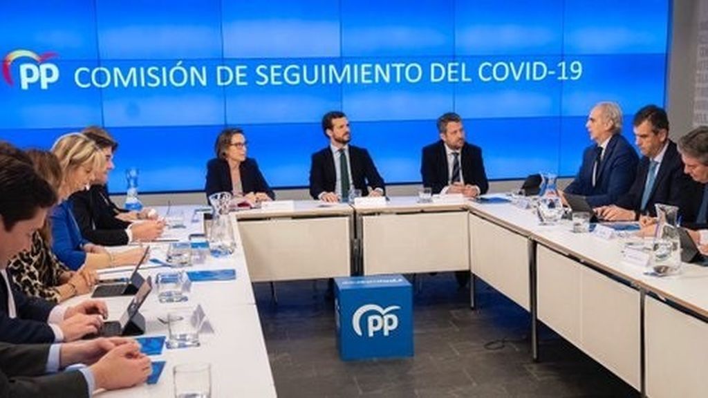 Pablo Casado reunido con el comité del PP para el coronavirus Pablo Casado reunido con el comité del PP para el coronavirus