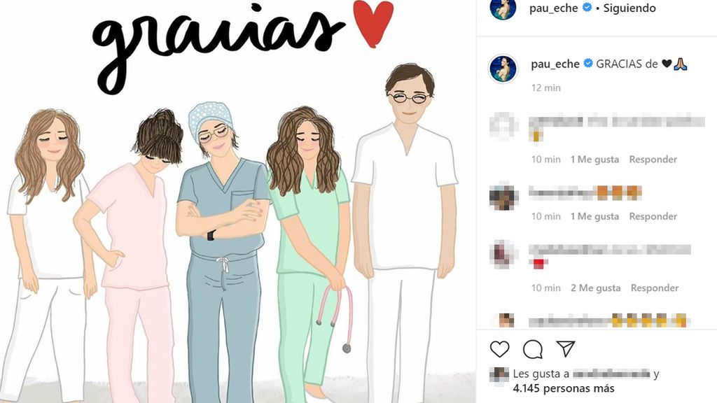 Paula aplaude la labor de los profesionales de la salud