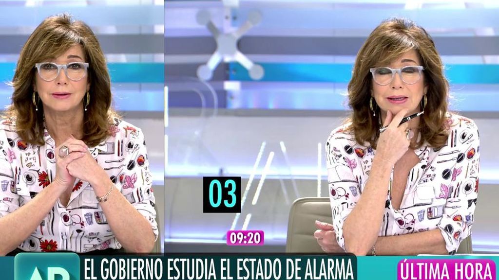 Ana Rosa se sorprende con la cantidad de veces que se ha tocado la cara" 16 veces en cuatro horas y media"