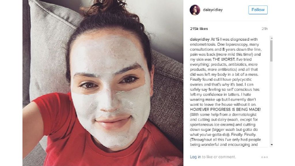 El post en Instagram de la actriz Daisy Ridley.