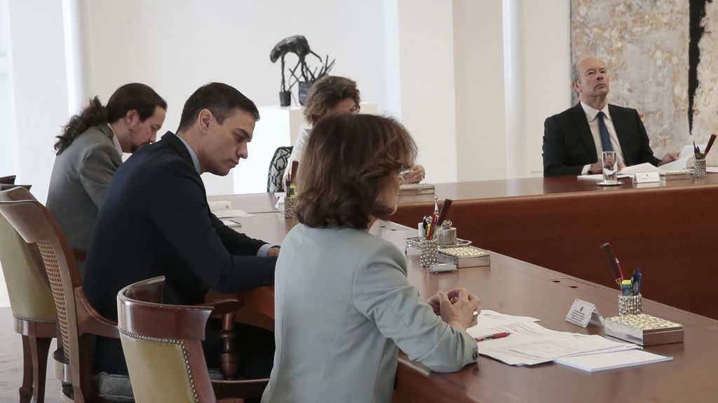 Imagen del Consejo de Ministros en el que se ha decretado estado de alarma