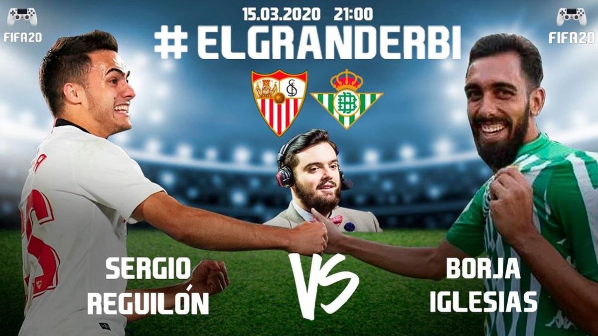 Sigue en directo el derbi sevillano entre Reguilón y Borja Iglesias en el FIFA 20 con la narración de Ibai Llanos Sigue en directo el derbi sevillano entre Reguilón y Borja Iglesias en el FIFA 20 con la narración de Ibai Llanos