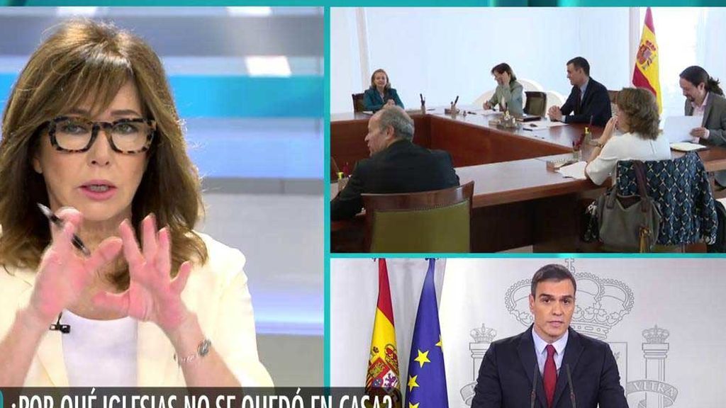 Ana Rosa critica la presencia de Iglesias en el Consejo de Ministros durante su cuarentena: "Debería pedir perdón"