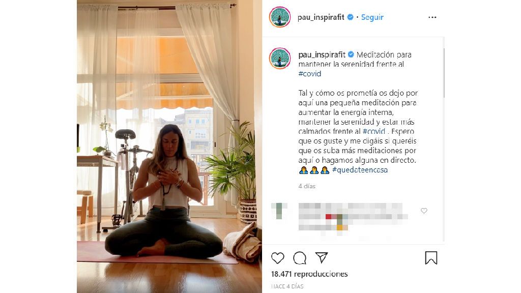 Los ejercicios de Paula Butragueño.