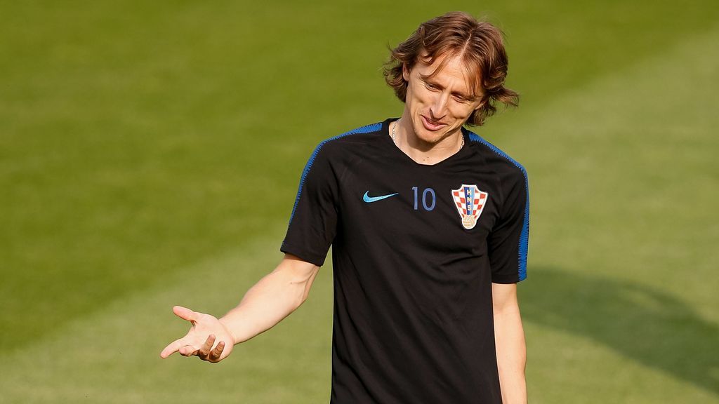 Luka Modric, en un entrenamiento con Croacia