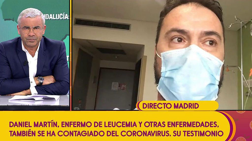 Daniel Martín, enfermo de leucemia y diabetes celebra, tras días de aislamiento, que ha dado negativo en la prueba del coronavirus