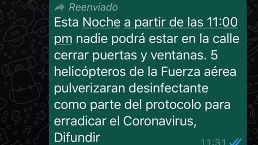 No, la fuerza aérea no va a fumigar las calles aunque lo diga Whatsapp No, la fuerza aérea no va a fumigar las calles aunque lo diga Whatsapp