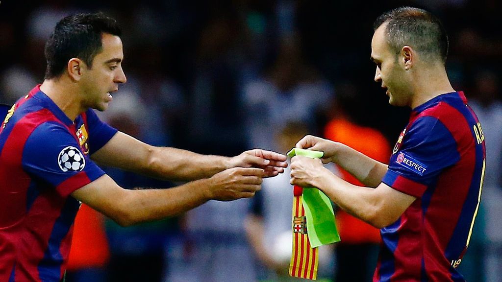 Xavi e Iniesta con el FC Barcelona