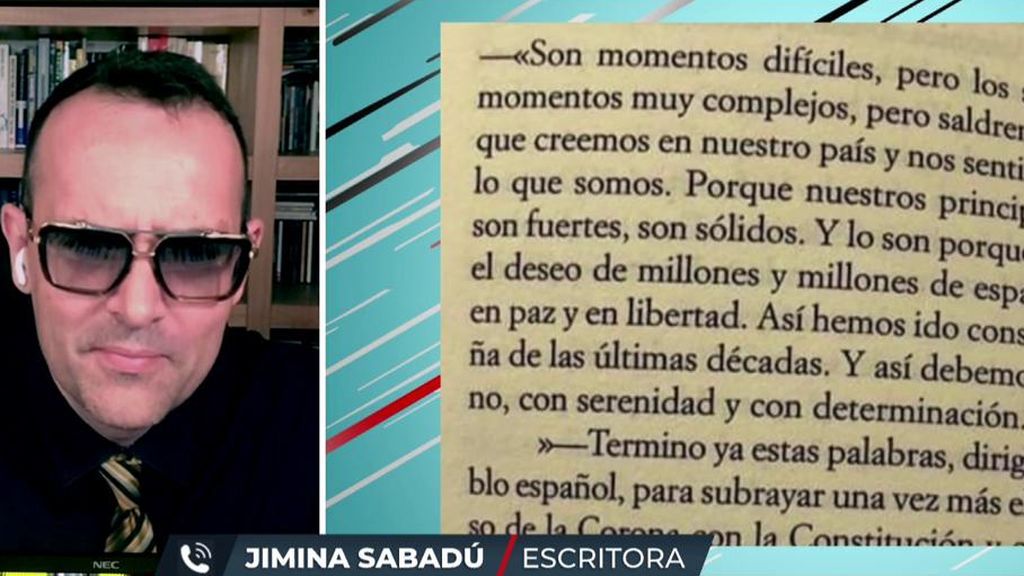 Jimina Sabadú niega en ‘TEM’ que el Rey le haya plagiado un párrafo de su libro en el discurso
