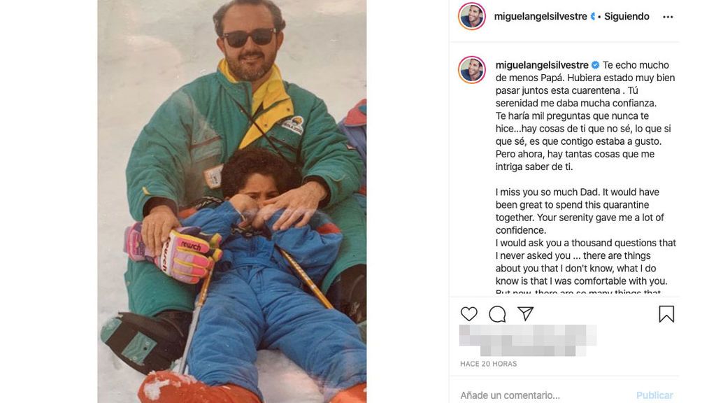 Miguel Ángel Silvestre recuerda a su padre