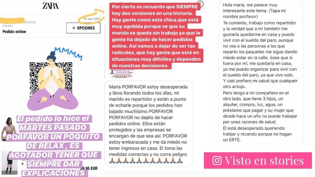 Los testimonios que la influencer ha recibido de sus seguidores