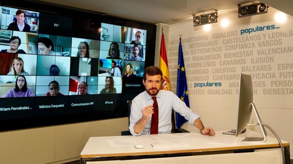 Casado en rueda de prensa telemática Casado en rueda de prensa telemática