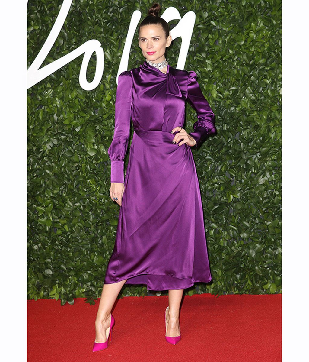 Vestido de satén morado