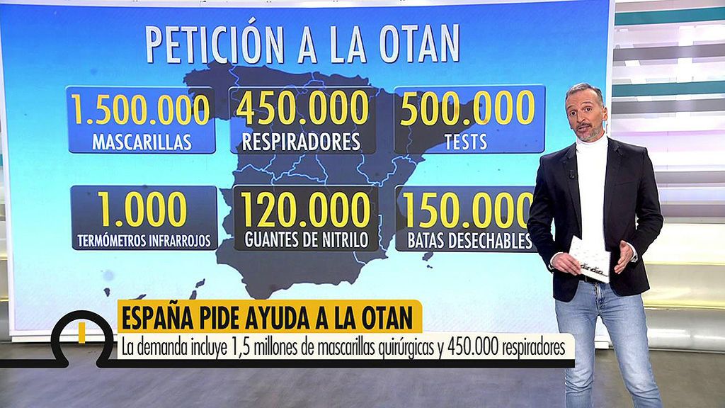 España pide material a la OTAN: 1.500.000 mascarillas y 50.000 respiradores
