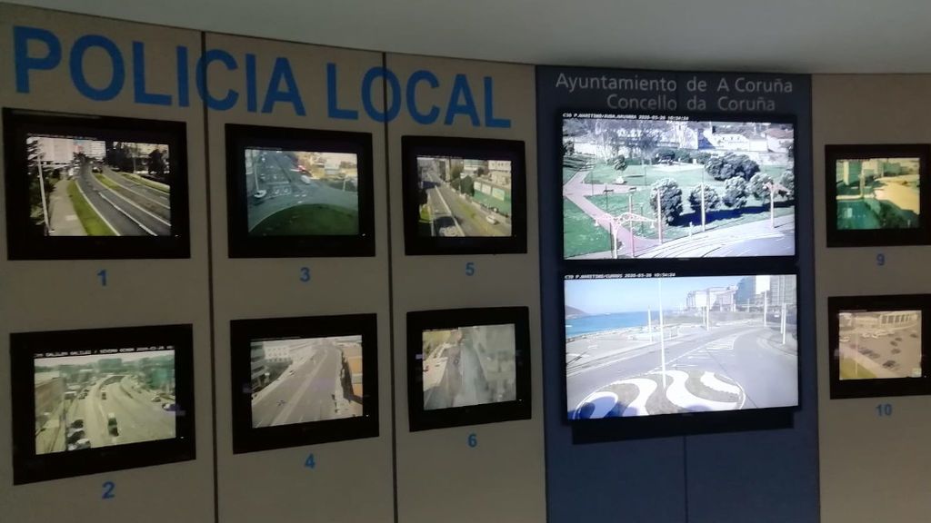 Sala de pantallas de la Policía Local