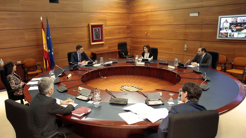 Imagen del Consejo de ministros celebrado por vía telemática Imagen del Consejo de ministros celebrado por vía telemática