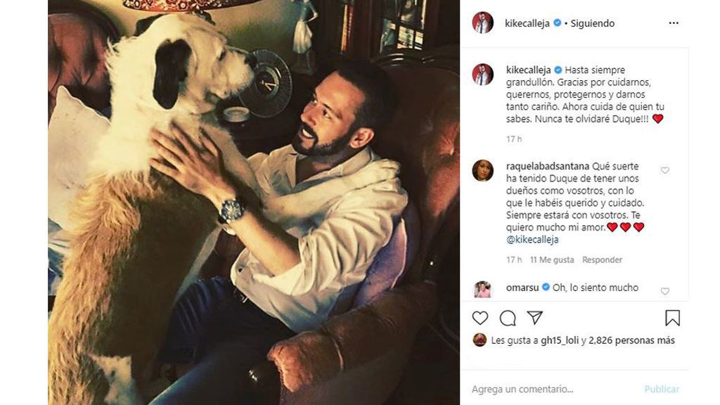 Kike Calleja se despide de su perro