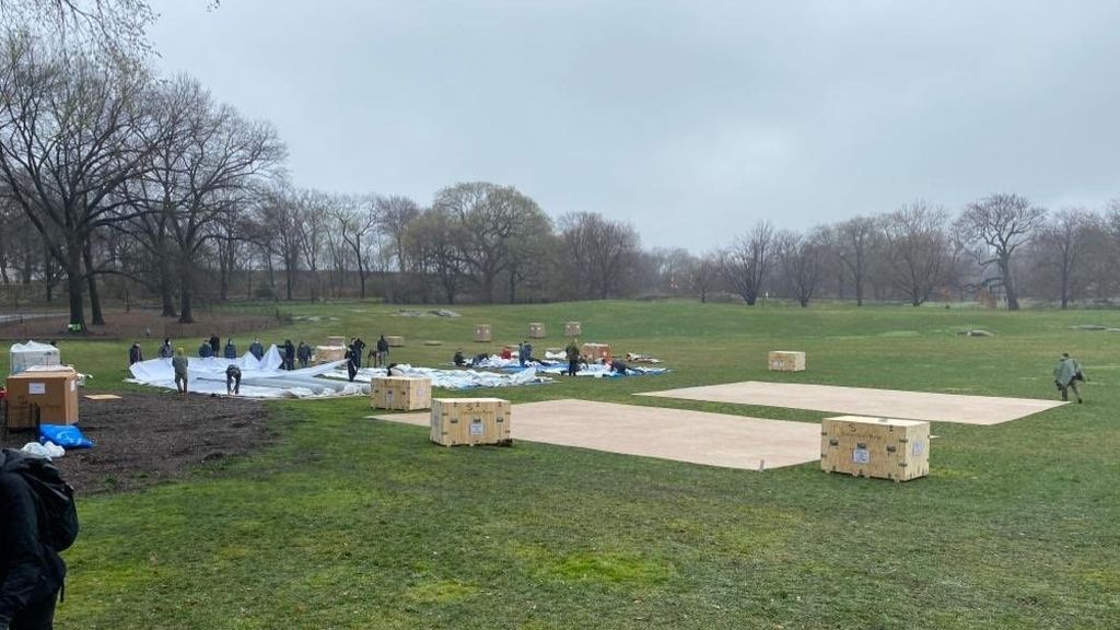 levantan un hospital de campaña en Central Park