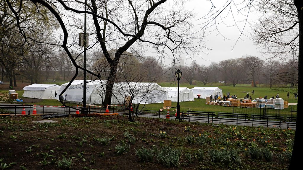 Hospital de campaña en el Central Park de Nueva York