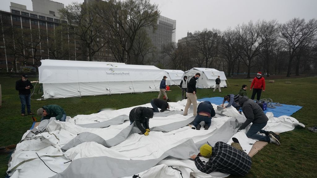 Hospital de campaña en el Central Park de Nueva York