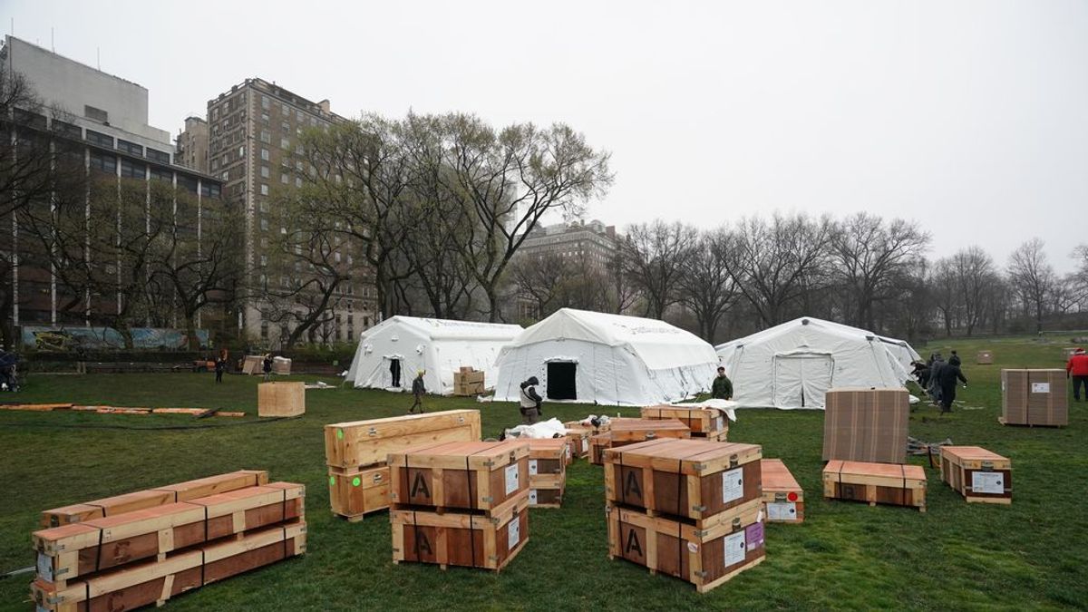 Levantan un hospital de campaña en Central Park ante el aumento de casos de coronavirus en EEUU