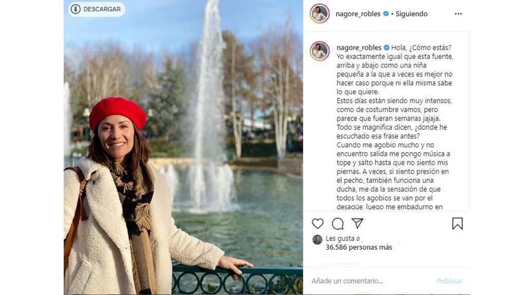 Nagore Robles reflexiona sobre estos días confinada en su casa