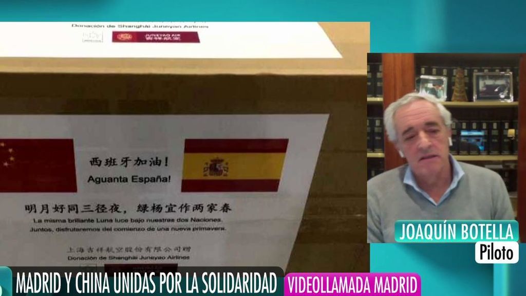 Joaquín Botella, piloto: "Hay unas 90 toneladas de carga de material sanitario para traer de China"