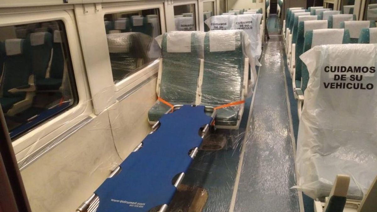 Trenes medicalizados para paliar el colapso de las UCIs de Madrid: traslado de pacientes a otras comunidades autónomas Trenes medicalizados para paliar el colapso de las UCIs de Madrid: traslado de pacientes a otras comunidades autónomas